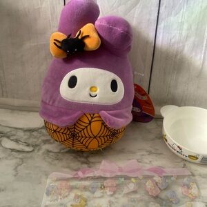 My Melody Halloween mini Squishmallow with bonus HK rice bowl & zippy bag
